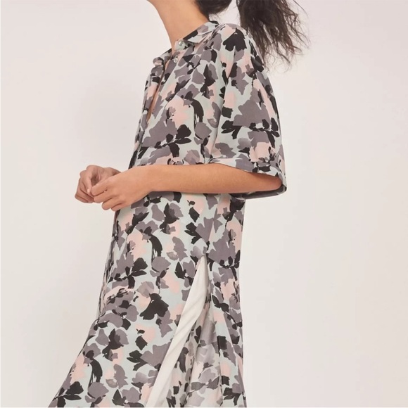 Anthropologie Maeve Rita Floral Tunic Blouse Top Longline Button Up Oversized S - Picture 3 of 12